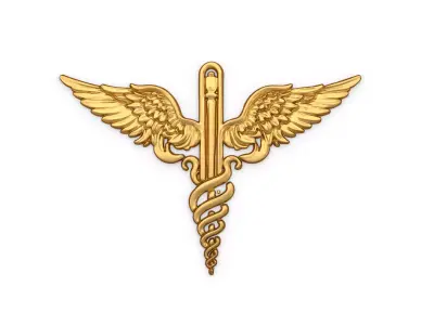 Relief Caduceus carved 01 3D model