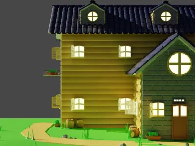 Farm Scene Free low-poly 3D model