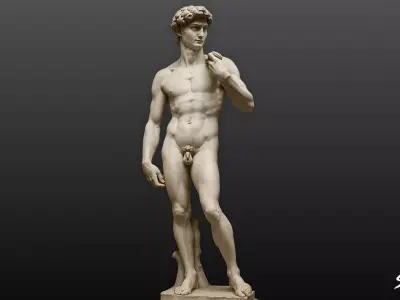 David Statue Low-poly 3D model