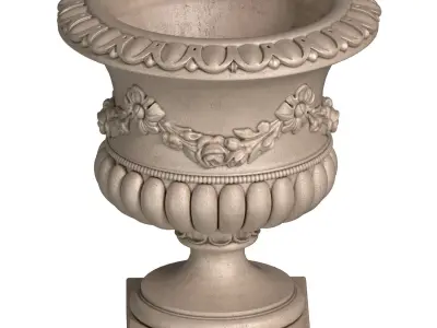 Classic vase for facade decoration Flowerpot  3D model