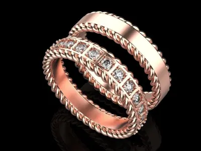 Wedding ring model 310 3D print model