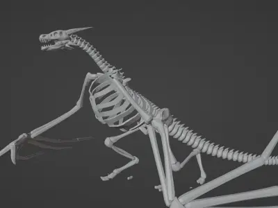 skeleton dragon blender Low-poly 3D model