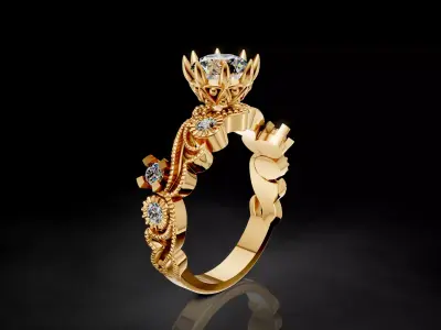 Luxury Woman Ring 3D print model