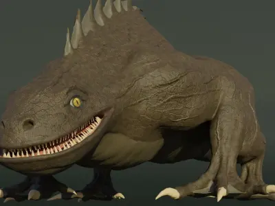 Beast lizard Low-poly 3D model