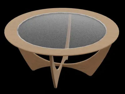 Glass Circular Table Low-poly 3D model