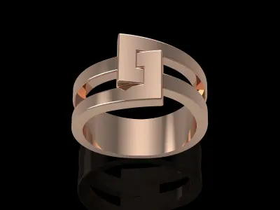 Lux ring printable jewelry gold 3D model 3D print model