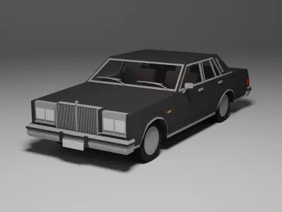 Low Poly 1980s Luxury Sedan 3D Model Car06 Low-poly 3D model