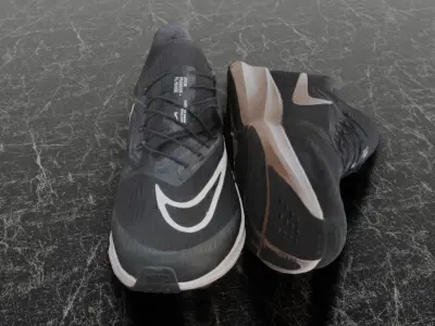 NIKE FLY EASE 2  3D SHOES - BLACK Low-poly 3D model