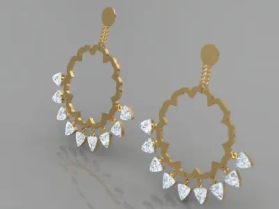 Classic earrings E02 3D model