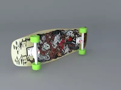 1990 Santa Cruz Christian Hosoi Monk model skateboard Free 3D model