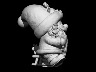 Cozy Santa and Reindeer Delivering Gifts 3D print model