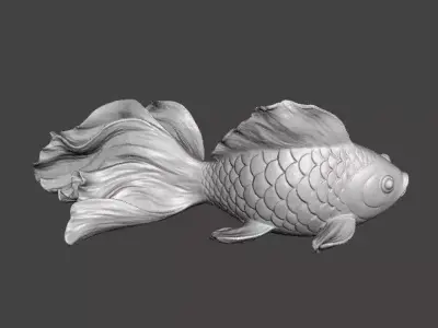 REALISTIC GOLDFISH SCULPTURE FIGURE MODEL PET STATUE 3D print model