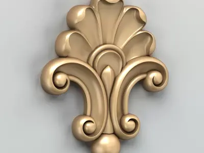 Carved decor central 025 3D model