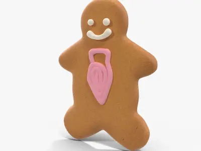 Gingerbread Cookie 6 Low-poly 3D model
