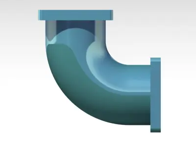 Flanged 90 Degree Elbow CAD Model  CATIA STEP IGES STL 3D print model