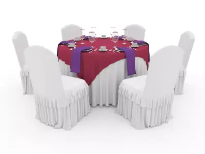 Banquet Table and Chair 33 3D model