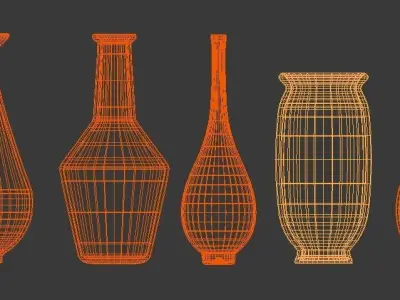 27 SIMPLE VASES Low-poly 3D model