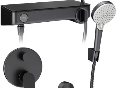 Faucets and shower systems Hansgrohe black set 170 3D model
