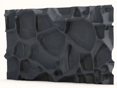 Rough Stone Wall Low Poly 3D model