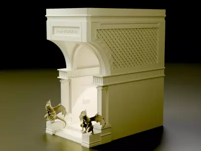 Greek God of War Shrine Wall Lamp Printable Sculptural Light 3D print model