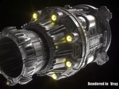 Large Spaceship Fusion Thruster 3D model