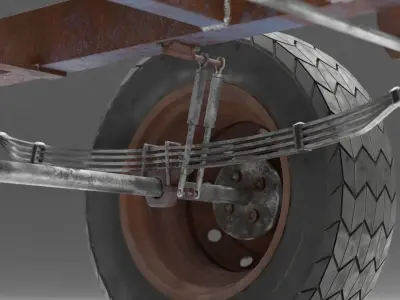 Old Rusty Generator Low-poly 3D model