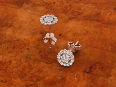 Diamond Jewelry Earring 3D print model get