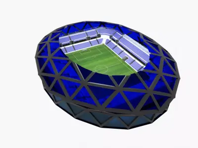 Football Stadium Low-poly 3D model 41