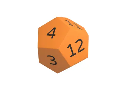 D12 Dice V1 006 Low-poly 3D model