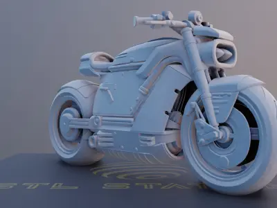Starflare SciFi Motorcycle Game Ready 3D Model with PBR Textures 3D model