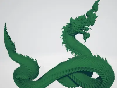 Phayanakh serpent Naga animals in Thai literature 3D print model