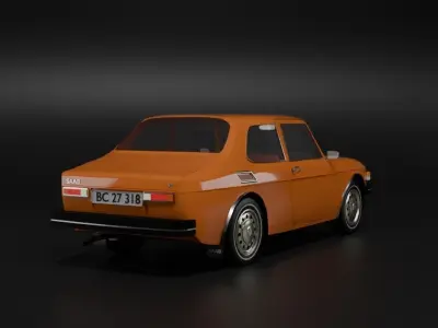 SAAB 99 model of year 1975 Low-poly 3D model