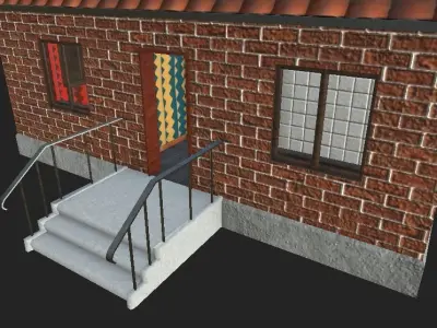 House texture tga targa material  Low-poly 3D model