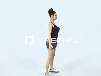 Yearn 01K Animated Rigged Sports Woman Low-poly 3D model