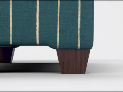 Pembroke storage bench indigo blue stripe Low-poly 3D model