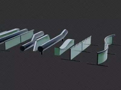 snowpark rails Free 3D model