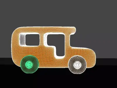 Low Poly Toy Bus Low-poly 3D model