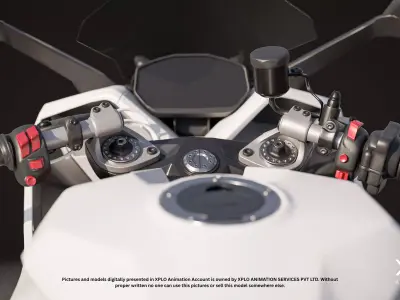 Ducatti Bike Sports bike 3D Model Fully RIGGED and GameReady Low-poly 3D model