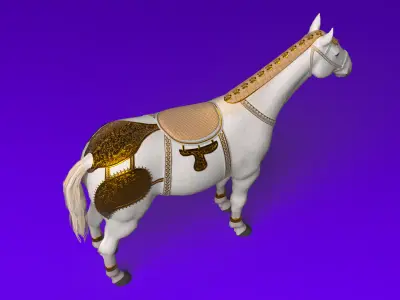 Royal Armored Horse  Low-poly 3D model