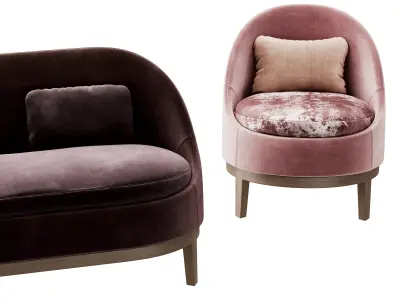 Piet Boon Collection - Belle Loveseat and armchair 3D model