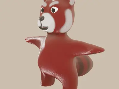 RedPanda LowPoly toy bear 3D model