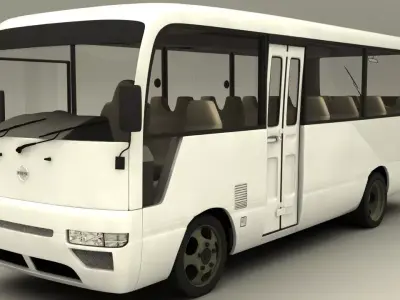 Nissan Civilian Low-poly 3D model