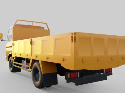 Mitsbishi Fuso flat deck truck 3D model
