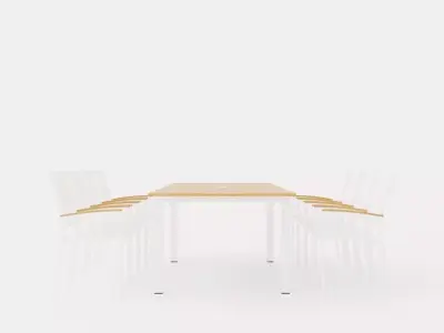 Twin dining set Low-poly 3D model