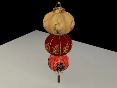 Chinese red lantern 3D model 41