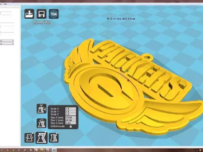 3D printable Green Bay Packers key-chain logo 2 3D model