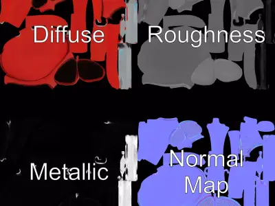 Red Leather Bicycle Saddle model pack Low-poly 3D model