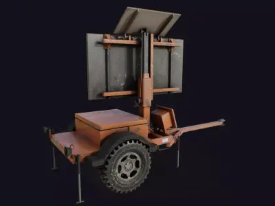 Variable Message Sign Low-poly 3D model