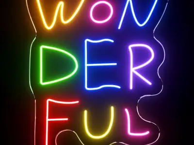 Wonderful Neon Sign 3D model