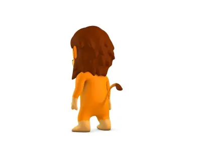 Cartoon Lion Character Low-poly 3D model